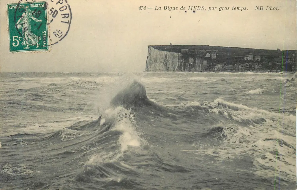 A Digue de MERS, em tempo de tempestade — ND Phot. — n° 474 - Frente