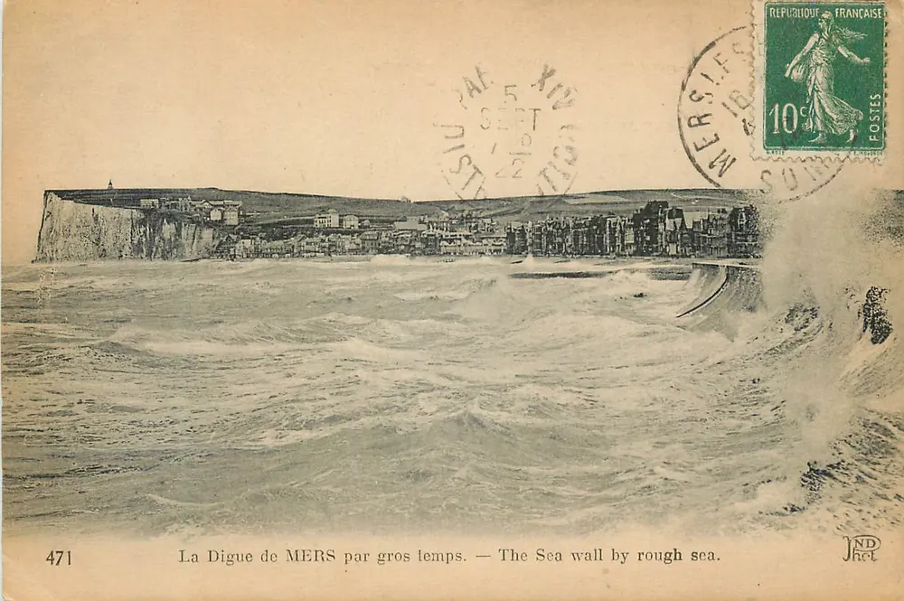 A Digue de MERS em tempo de tempestade — Neuroulin Frères, n° 471 - Frente