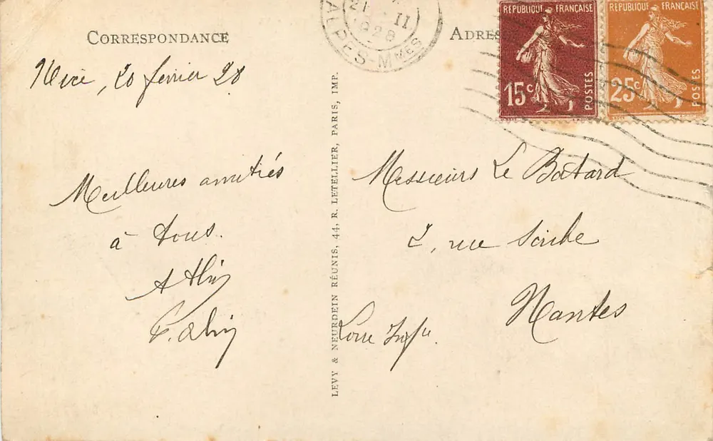 Nice — A Promenade dos Ingleses — English Promenade — editor R. Letellier, n° 295 - Verso