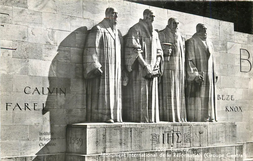 Monumento Internacional da Reforma — Grupo Central — Calvin, Farel, Beze, Knox — Genebra - Frente