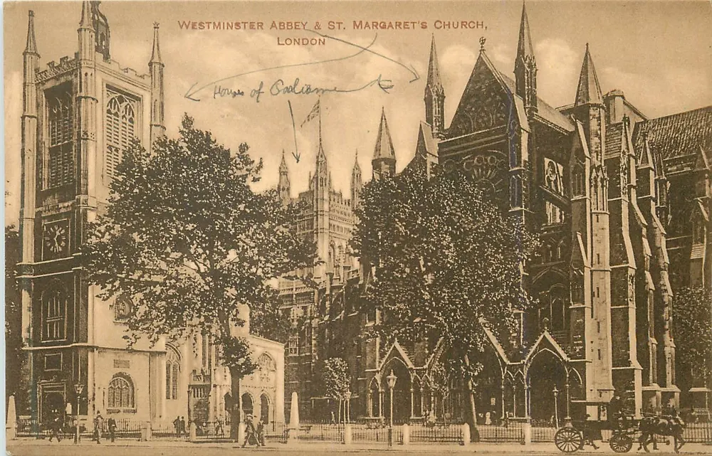 Westminster Abbey & St. Margaret's Church, London — Verlag nicht sichtbar, Seriennummer nicht lesbar - Vorderseite