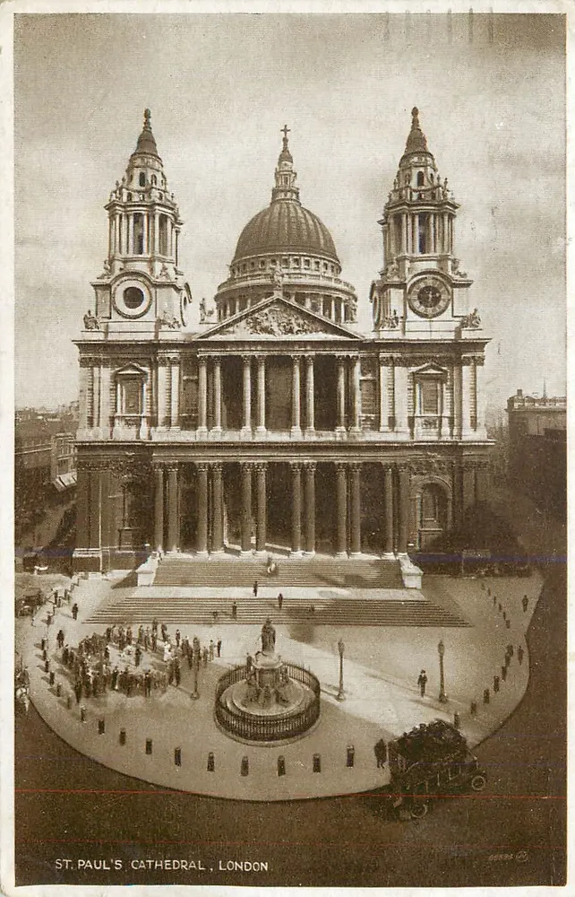 Catedral de São Paulo, Londres — Série Photo-Brown de Valentine n° 29-1 - Frente