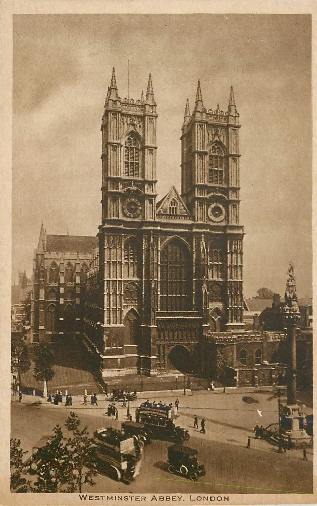Abadia de Westminster, Londres — visão da fachada com as torres — British Production - Frente