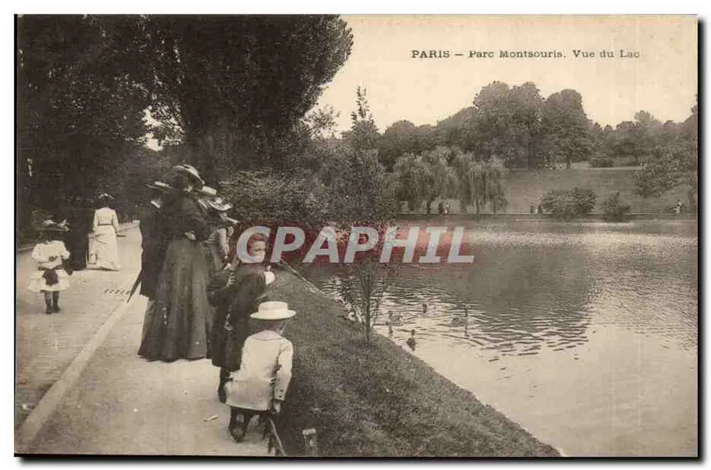 PARIS — Parc Montsouris. Ansicht des Sees - Vorderseite