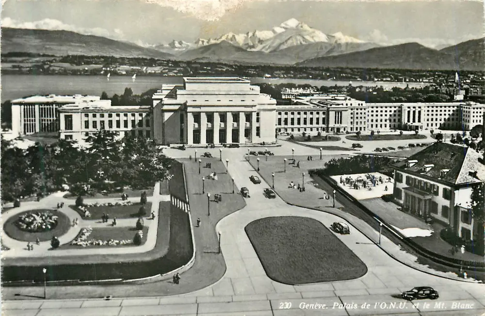 Genebra. Palácio da ONU e o Monte Branco — C. Sartori, Genebra, n°230 - Frente