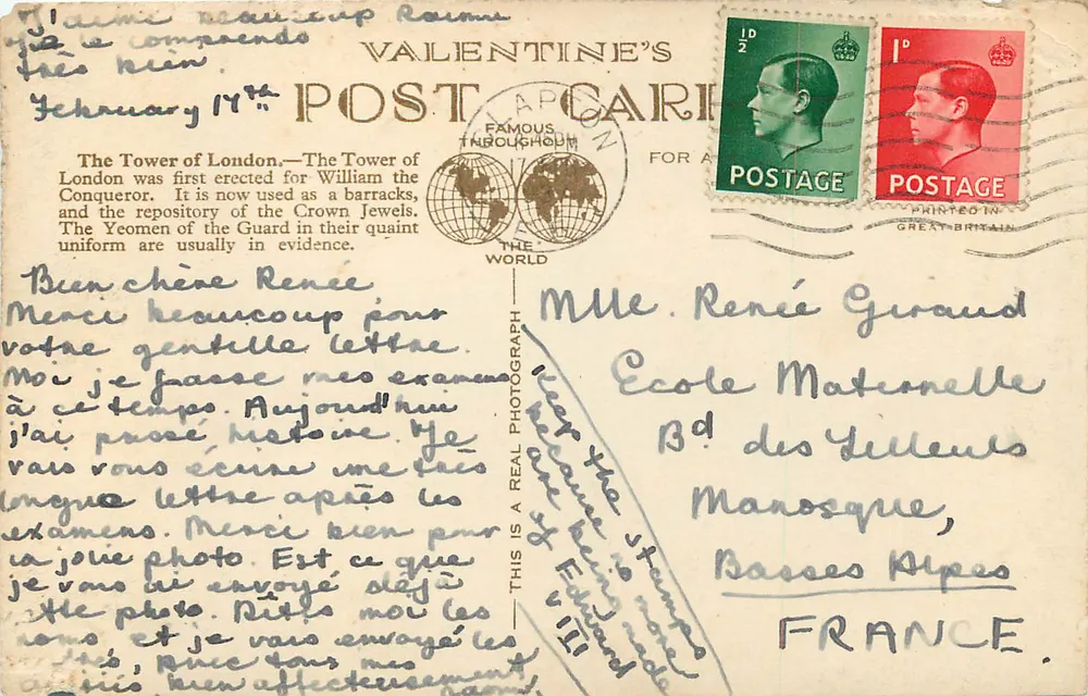 Tower of London from Tower Bridge — vue aérienne — éditeur ZETTINIAN (n° 20838) - Verso