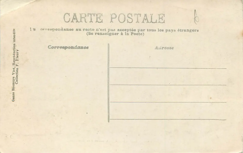 Parque de Saint-Cloud — A Avenida das Estátuas — Editor F. Fleury, n° 122 - Verso