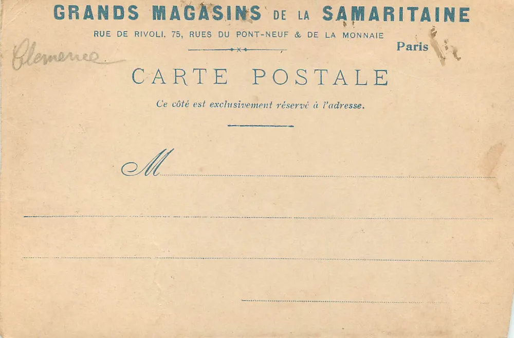 Paris — La Fontaine Carpeaux — Grands Magasins de la Samaritaine - Verso