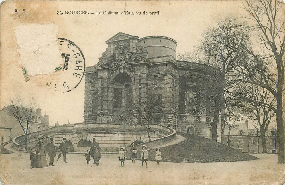 Bourges — Le Château d'Eau, vu de profil — Éditeur E.M. B. n°34 - Frente