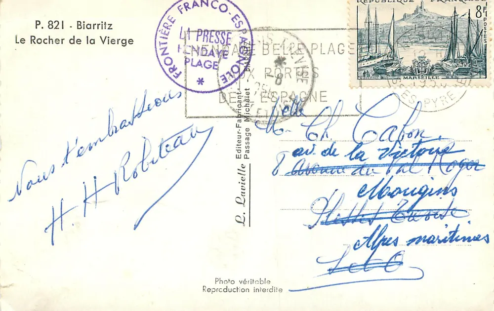 O Rocher da Virgem — Biarritz — Lavielle - Verso