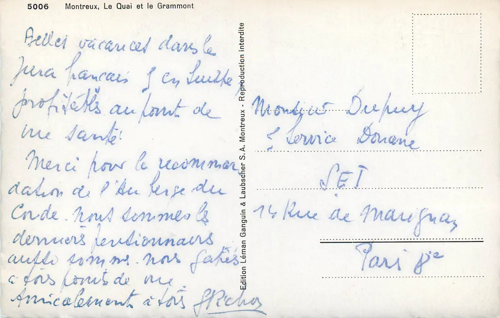 Montreux, O Quai e o Grammont — Édition Léman Léman & Laubscher S.A. n° 5006 - Verso