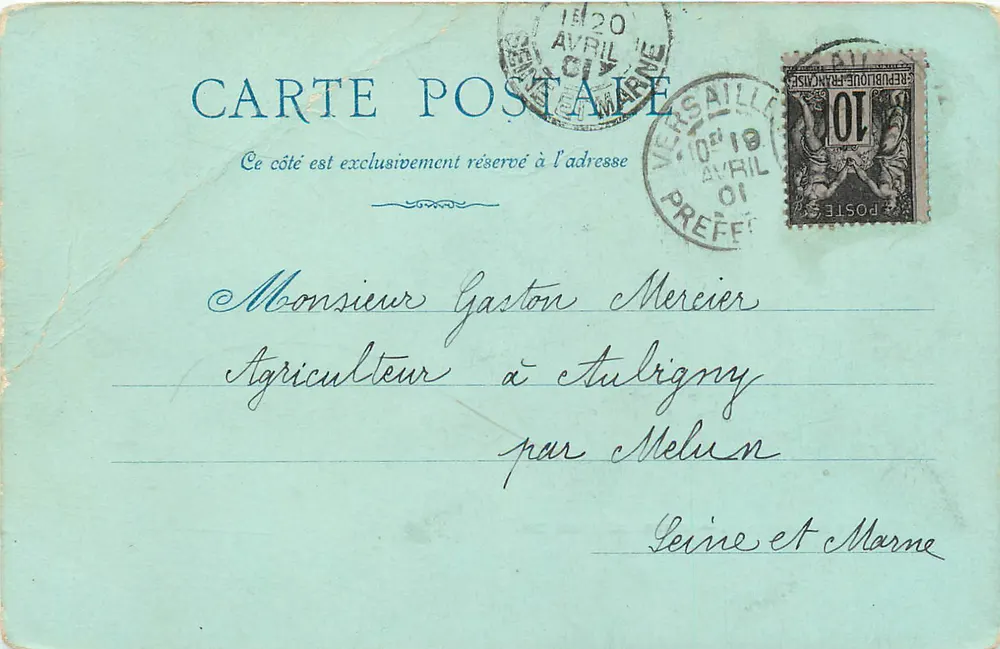 Castelo de Versalhes — Estátua de Luís XIV — Ch. Morne, Editor, Versalhes - Verso