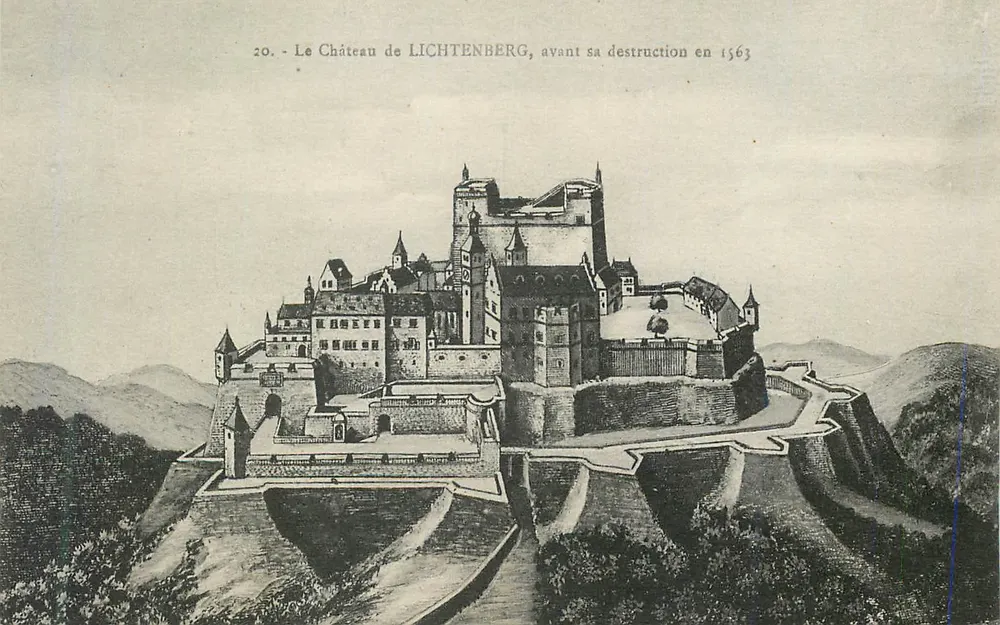 Château de Lichtenberg — avant sa destruction en 1563 — Édition Spéciale de la Fontereise - Recto