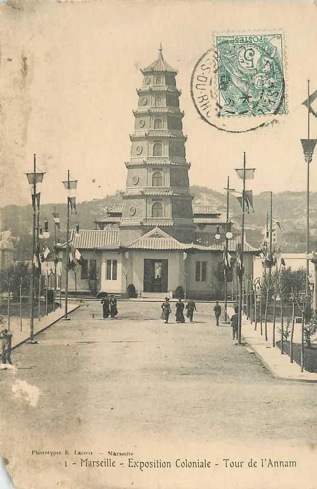 Tower of Annam — Colonial Exhibition — Phototypie E. Lacour — Marseille - Front