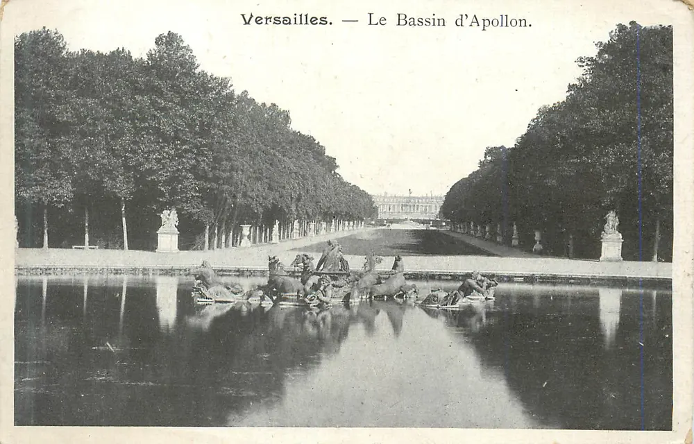 Versalhes — O Bassin d'Apollon. — Editor: Chocolat Droulers, Fresnes-sur-Escaut (Nord) - Frente