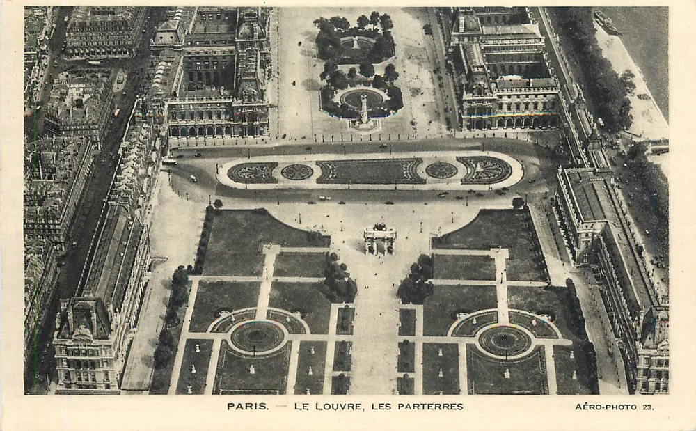 Paris — O Louvre, os parterres — Aéro-Photo 23 - Frente