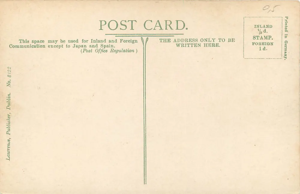 Pleaskin Head, Giants Causeway, Co. Antrim — vista das colunas basálticas — Laurence, Dublin, No. 8/22 - Verso