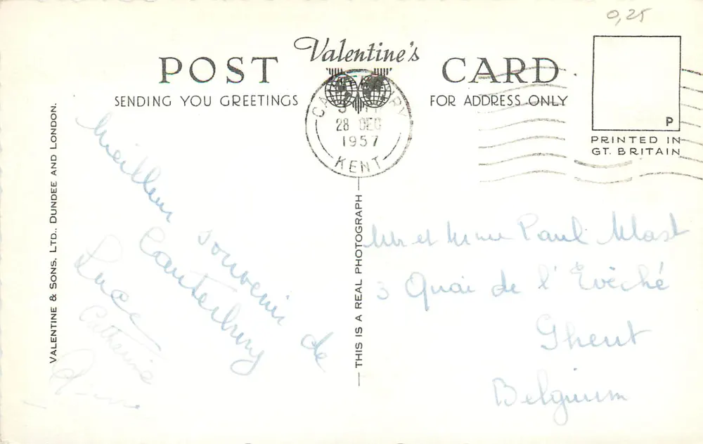 The Christ Church Gate, Canterbury — G 7969 — Valentine's & Sons Ltd. - Back