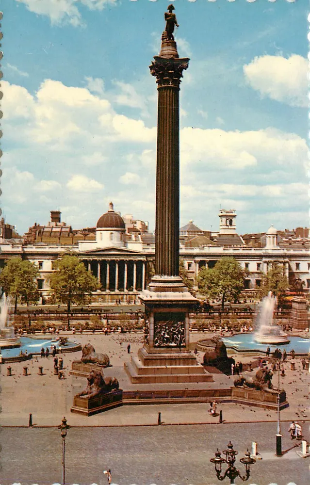 Coluna de Nelson, Praça de Trafalgar — Londres — The Photographic Greeting Card Co. Ltd. n° L 173 - Frente
