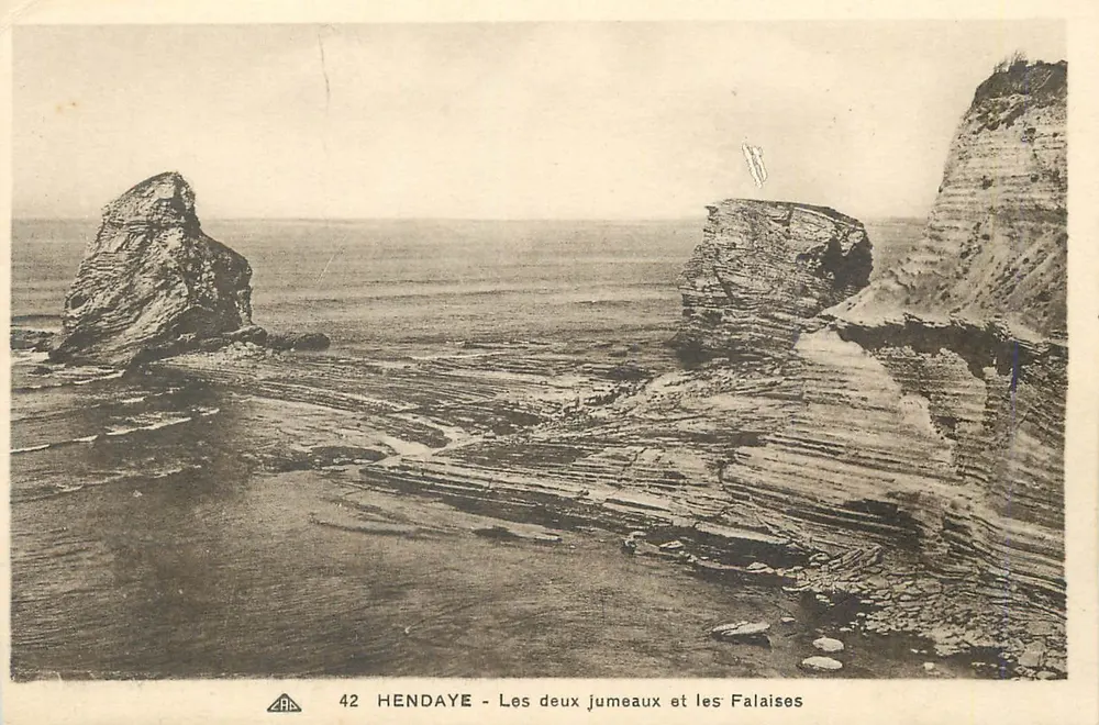 Hendaye — Die Zwillinge und die Klippen — Cie des Arts Photomécaniques, Straßburg - Vorderseite