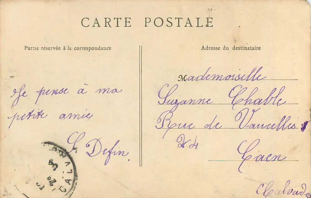 Le Mans - A Estátua de Pierre Belon — editor anônimo, n°75 - Verso