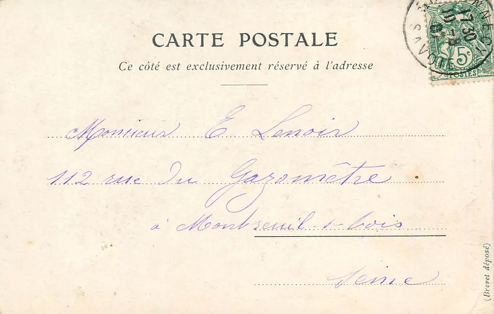 Env. du Lac d'Annecy — Le Château de Menthon (Col de Bluffy) — Édition de la Compagnie des Bateaux à Vapeur - Verso
