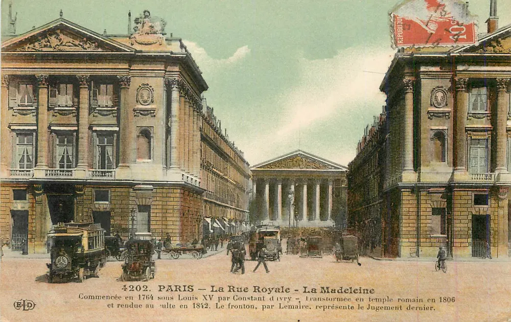 Paris — A Rue Royale — A Madeleine — Editora ELD, n° 4202 - Frente