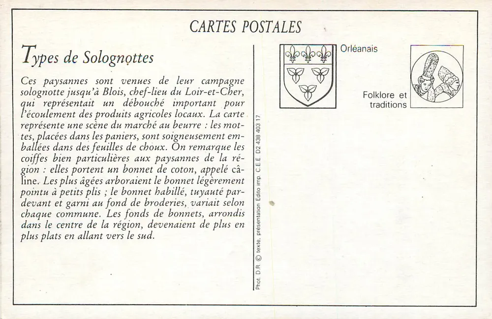 BLOIS — Tipos de Solognottes — LL. - Verso