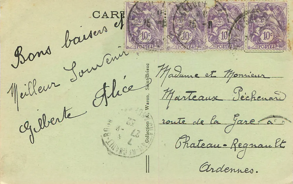 Saint-Brieuc — Falaises do Roselier — A. W. 2262 - Verso