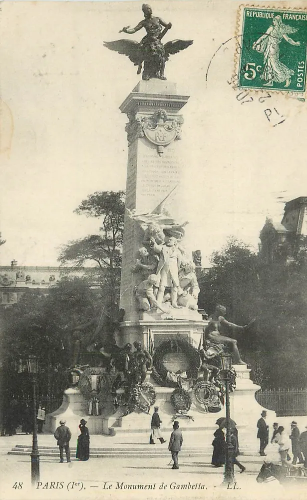 PARIS (1er) — O Monumento de Gambetta — LL. - Frente