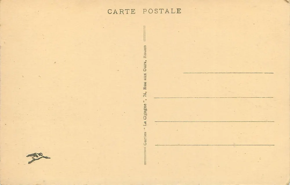 La Cathédrale de ROUEN — Statues d'Adam et Ève (XIVe siècle) — Cartes 'La Cigogne', Rouen - Verso