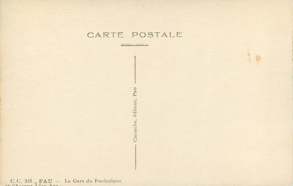 Pau - A Estação do Funicular — Carrache, editor, Pau - Verso