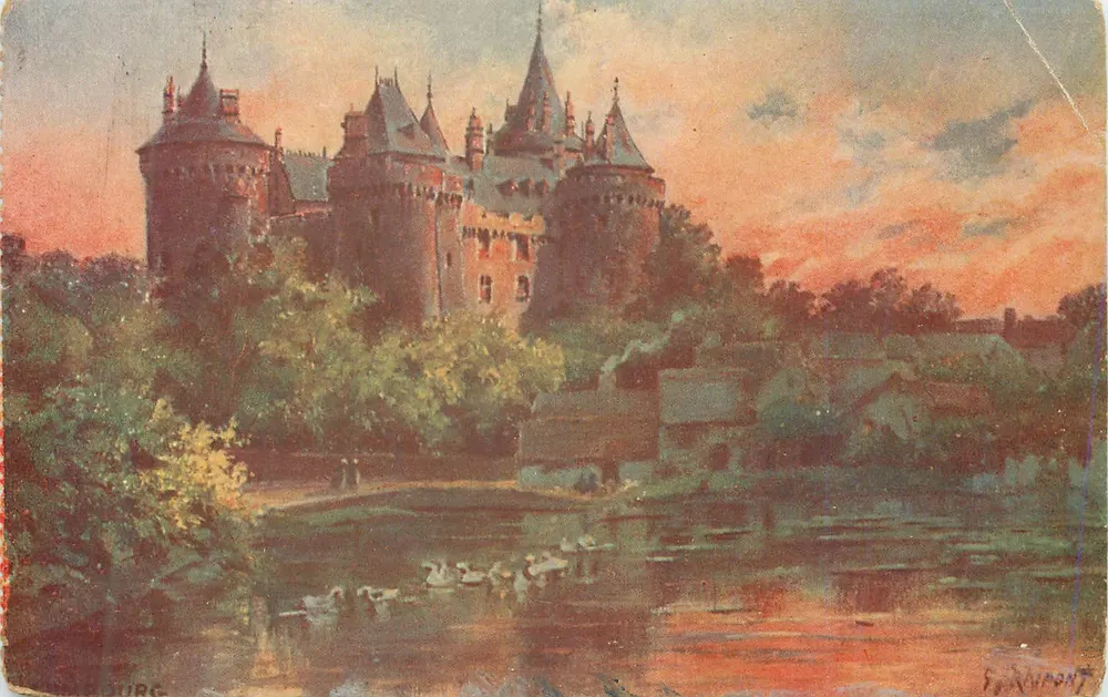 Château de la Petite Grondé — vue au crépuscule — éditeur S. NAIPOINT - Frente
