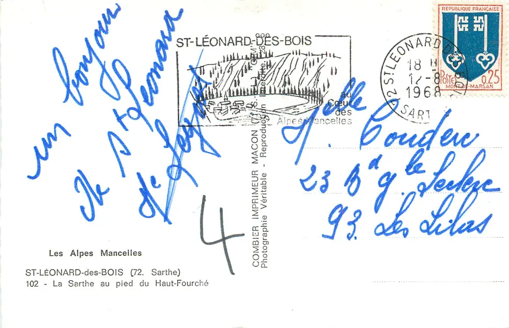 Die Mancelle-Alpen — La Sarthe am Fuße des Haut-Fourché — Combier Imprimeur - Rückseite