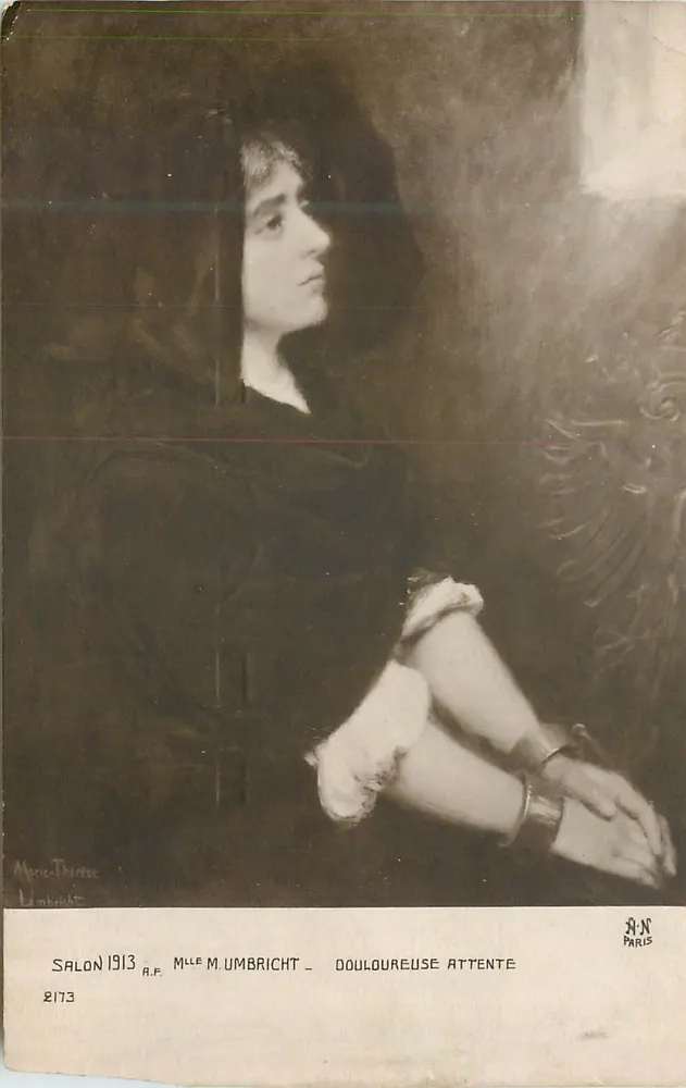 Frau M. Umbricht — Schmerzliche Erwartung — Salon 1913 — A.F. — B.N. Paris - Vorderseite