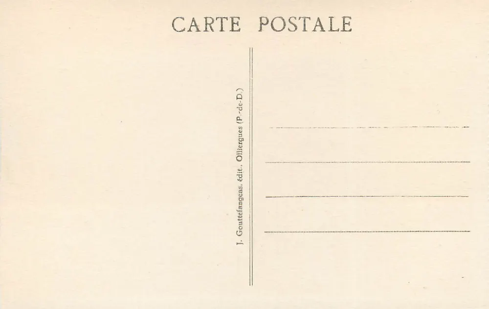 Pic des Trois-Filles, près du Sancy — L'Auvergne — G. D'O. n° 1440 - Verso