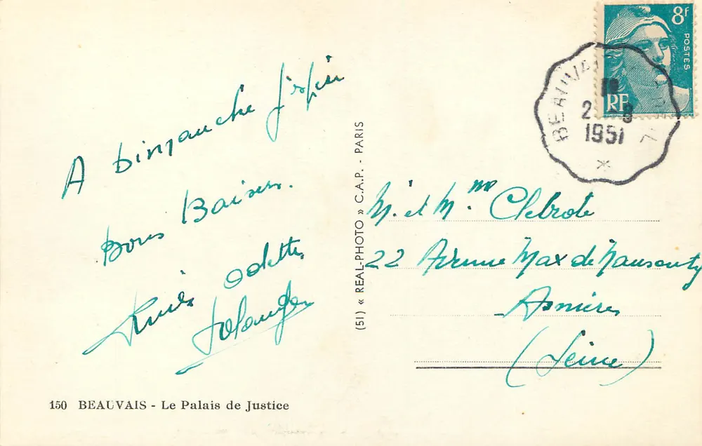 Beauvais - O Palácio de Justiça — C.A.P. n°150 - Verso