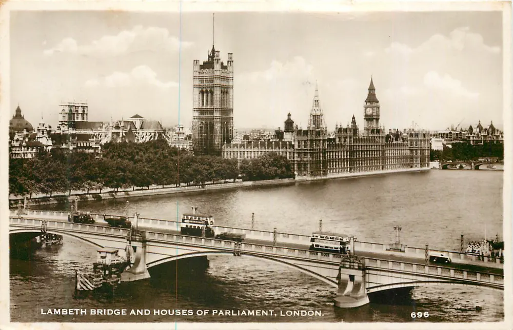 Lambeth Bridge und Houses of Parliament, London — unbekannter Verlag, Seriennummer 696 - Vorderseite