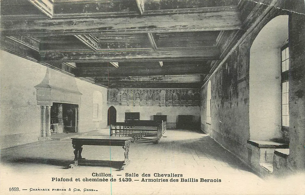 Chillon — Salle des Chevaliers — Chaînaux Frères & Cie, Genève - Recto