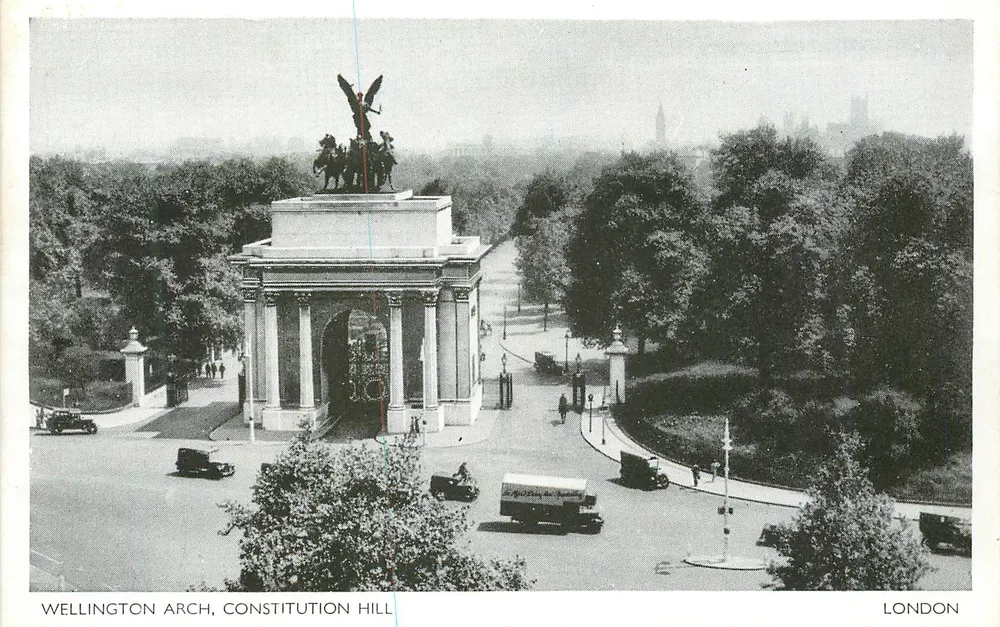 Arco de Wellington, Constitution Hill — Londres — editor D.F. & S. Londres - Frente