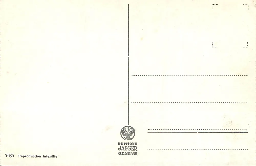 Neuchâtel — Lembrete de Neuchâtel — Éditions Jaeger Genève, n° 7635 - Verso