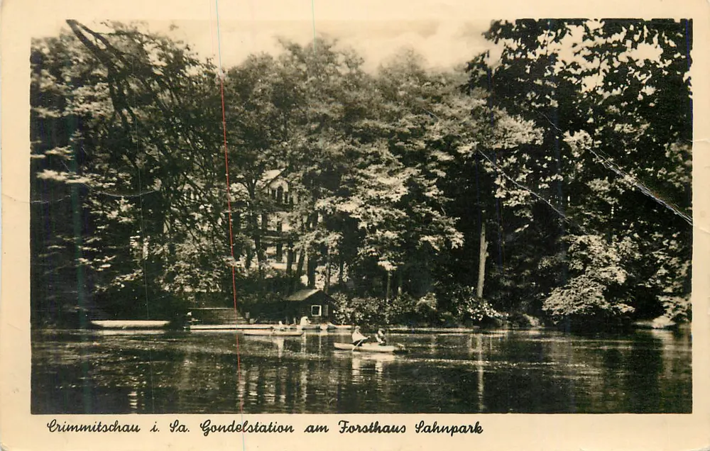 Crimmitschau i. Pa. - Gondelstation am Forsthaus Lahnpark — Verlag ERKA, Seriennummer 5873 - Vorderseite