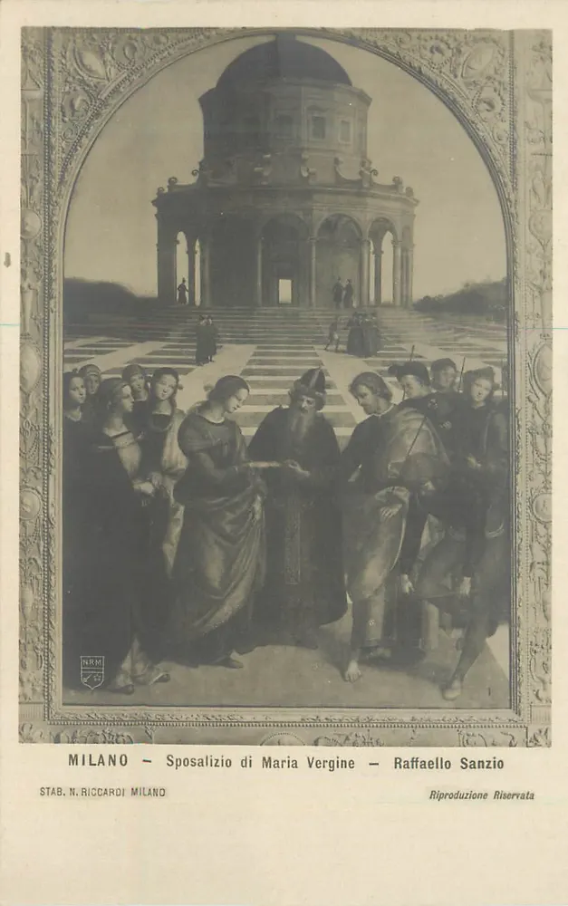 Mailand — Hochzeit der Jungfrau — Raphael Sanzio — Stab. N. Riccardi Milano - Vorderseite