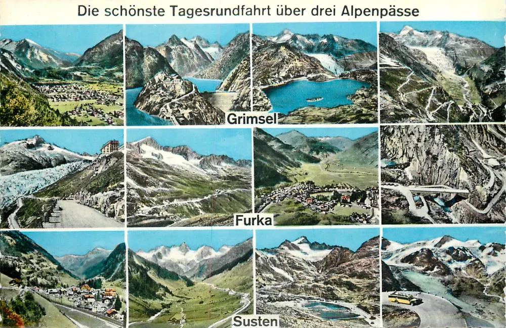 Vista panorâmica das Alpes — Grimsel, Furka, Susten — Photoglob Wehrli A.G. Zürich - Frente