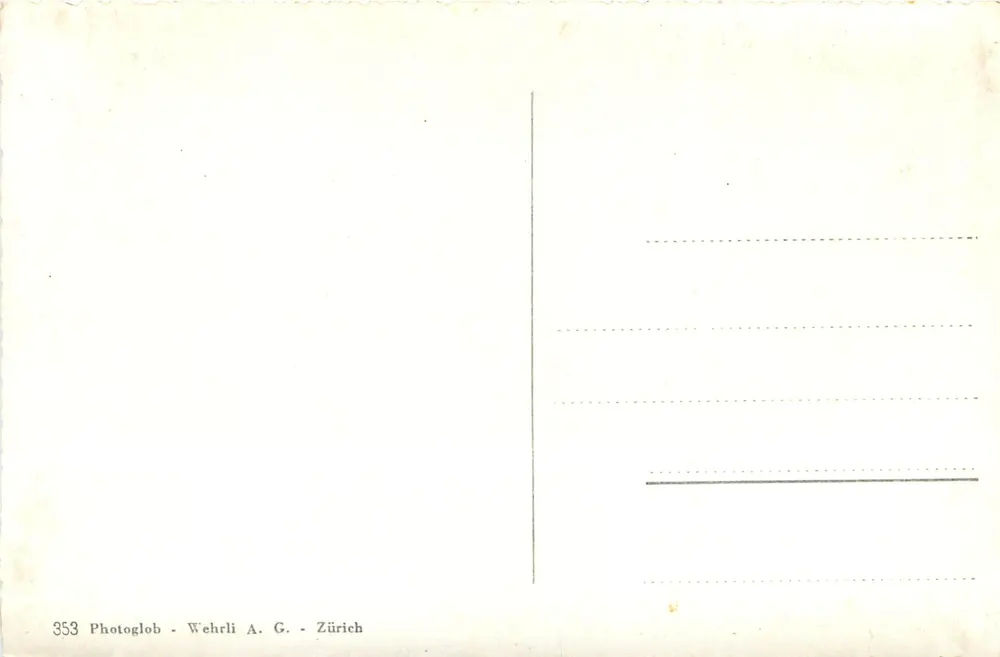 Vista panorâmica das Alpes — Grimsel, Furka, Susten — Photoglob Wehrli A.G. Zürich - Verso