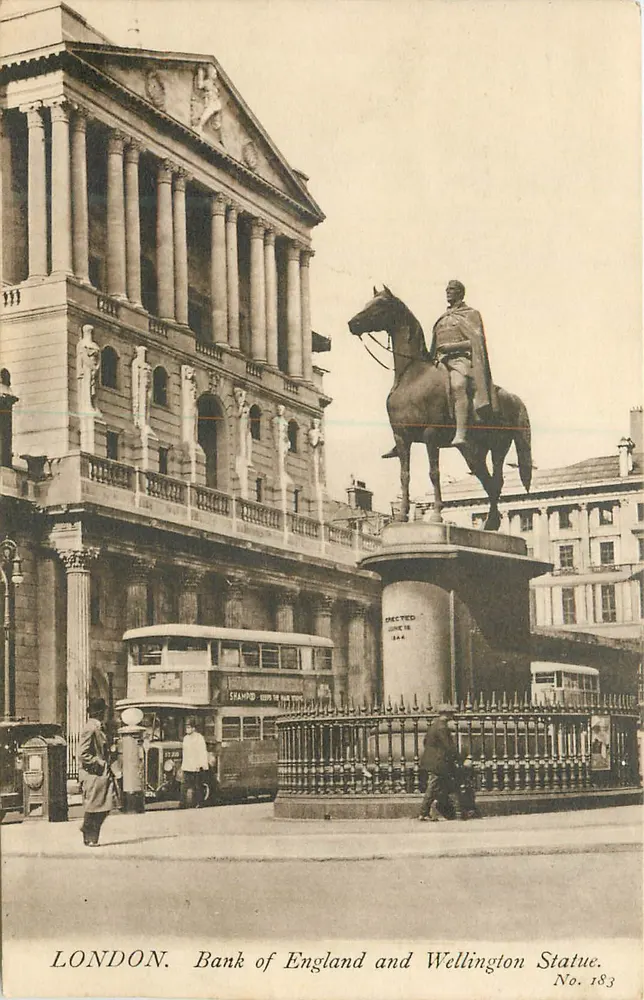London. Bank of England und Wellington-Statue — unbekannter Verleger, Nr. 183 - Vorderseite
