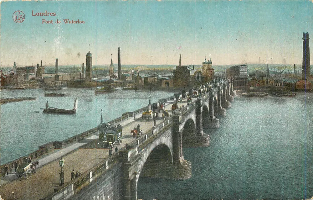 Londres — Pont de Waterloo — Editora LUX, Série 103 - Frente