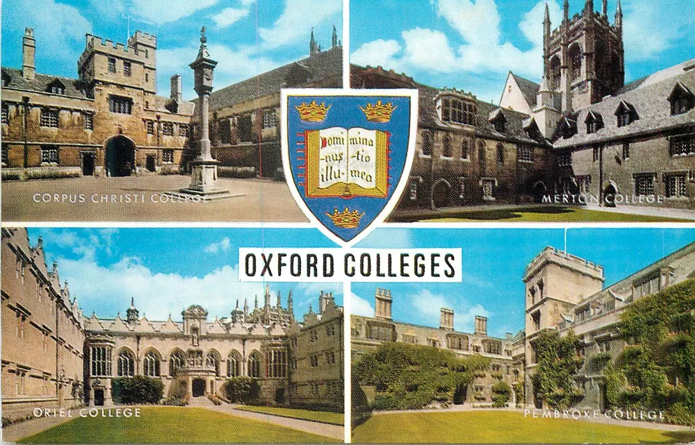 Oxford Colleges — Corpus Christi College, Merton College, Oriel College, Pembroke College — J. Salmon Cameracolour Postkarte - Vorderseite