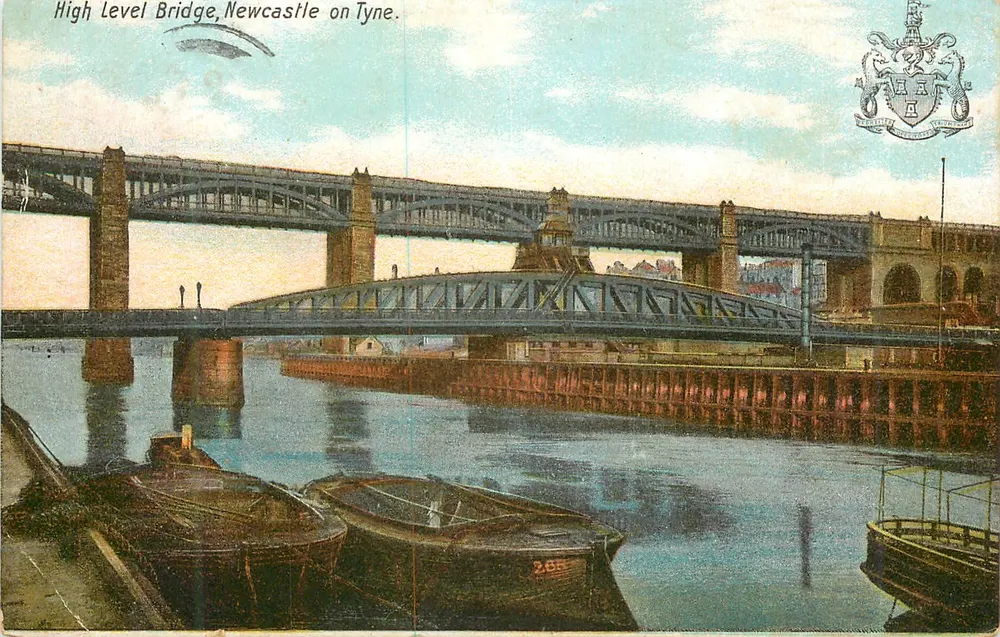 High Level Bridge, Newcastle on Tyne — Série Caxton — editor Caxton - Frente