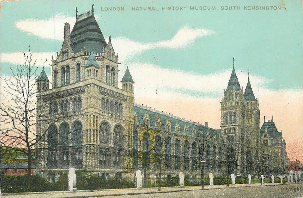 London. Natural History Museum, South Kensington — architektonische Ansicht — in Deutschland gedruckt - Vorderseite